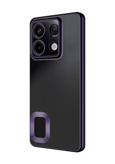 Noktaks - Redmi Note 13 4g Uyumlu - Kılıf Kamera Korumalı Arkası Şeffaf Kenarları Renkli Omega Kapak - T32502 - Siyah Siyah