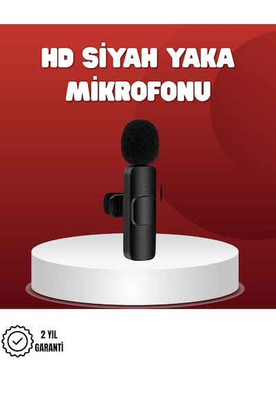 Mey İthalat 2 Li Kablosuz Yaka Mikrofonu Apple Uyumlu iPhone İçin Profesyonel Video Ses