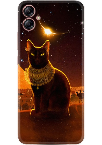 Samsung Uyumlu Galaxy A04E Kılıf Resimli Desenli Silikon Platinium Series Kraliçe Kedi 1873