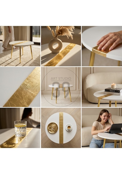 Aurum Blanc 60 Cm Beyaz & Altın Modern Orta Sehpa Gerçek Altın Varaklı Yüksek Parlak Epoksi Tasarım, Modern Lüks Ev Dekoru Beyaz - Altın Aurum Blanc 60 Cm Beyaz & Altın Modern Orta Sehpa Gerçek Altın Varaklı Yüksek Parlak Epoksi Tasarım, Modern Lüks Ev Dekoru Beyaz - Altın