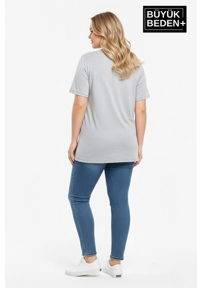 Superlife Büyük Beden Kadın Basic Bisiklet Yaka 2'li Tişört Seti Spr26btsk510+2 Grey Mel-grey Mel Superlife Büyük Beden Kadın Basic Bisiklet Yaka 2'li Tişört Seti Spr26btsk510+2 Grey Mel-grey Mel