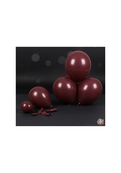 Vişne Çürüğü Retro Balon Seti 10 Adet Bordo Bordo
