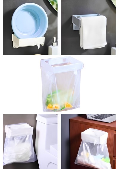 Katlanabilir Tutucu Kendinden Yapışkanlı Çok Amaçlı Poşet Havlu Tutma Mutfak Banyo Aparatı Plastik B Diğer