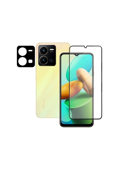 For Vivo Y35 Ekran Koruyucu Seramik Tam Ekran Kamera Lens Koruyucu