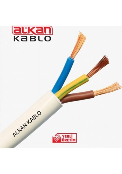 3x2,5 Mm² Beyaz Kablo %100 Bakır 5 Metre