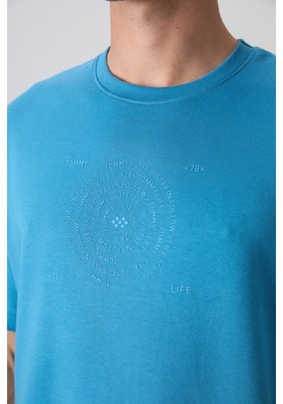 Tommy Life Petrol Mavi Pamuklu Kalın Yumuşak Dokulu Oversize Fit Baskılı Erkek T-shirt - 88324 Petrol Mavi Tommy Life Petrol Mavi Pamuklu Kalın Yumuşak Dokulu Oversize Fit Baskılı Erkek T-shirt - 88324 Petrol Mavi