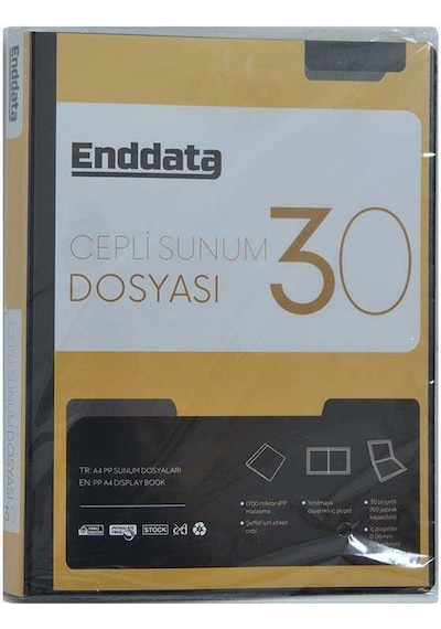 Enddata Ön Cepli Sunum Dosyası 30'lu Siyah 1230-3