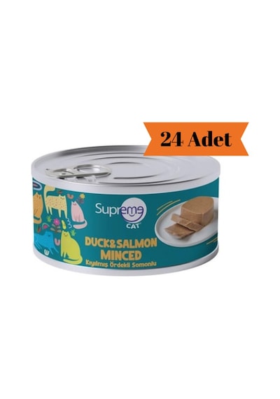 Supreme Cat Kıyılmış Ördekli ve Somonlu Yetişkin Kedi Konservesi 24 x 85 G