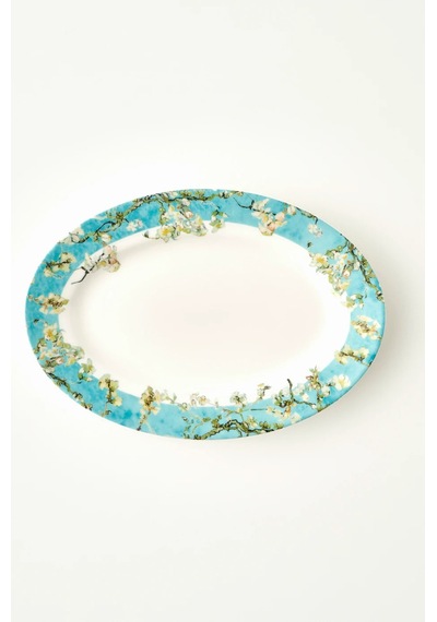 Bella Maison Van Gogh Almond Blossom Porselen Sunum Tabağı Turkuaz 25 Cm Turkuaz 1
