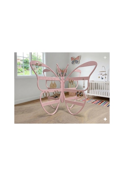 Modern Pembe Küpe Standı, 108 Delikli Takı Düzenleyici, Takı Standı , 4 Bölmeli Küpe Organizer