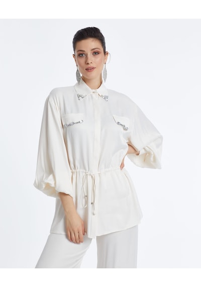 Serpil Exclusive Kadın Taş Detaylı Gömlek Ve Pantolon Takımı Ayarlanabilir Bel Ve Rahat Kesim Ekru Serpil Exclusive Kadın Taş Detaylı Gömlek Ve Pantolon Takımı Ayarlanabilir Bel Ve Rahat Kesim Ekru