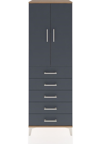 Hyperion Dolap 2 Raflı 5 Çekmeceli 2 Kapaklı 60x44x182 Çam-an... Çam