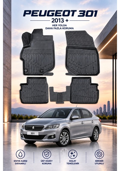 Peugeot 301 Aracınıza Özel Üretim Havuzlu Paspas Takımı A+ -mod-