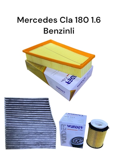 Mercedes Cla 180 1.6 Benzinli Filtre Bakım Seti 2013-2019 3lü Set