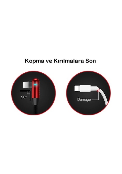 Cafele Type-C 90 Derece Led Göstergeli Gamer Şarj Ve Data Kablosu