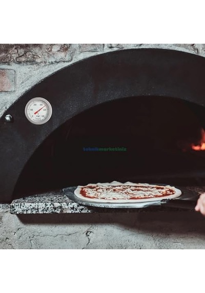 Teknikmarketiniz Ø52mm 0/500 C 30 Cm Dalma Boylu Fırın Termometresi, 30 Cm Problu 500 Derece Bahçe,pizza,pide,ekmek,köy,kara/taş Fırın Isı Gösterge Saati Tfa Dostmann Tm832.14.1035.60