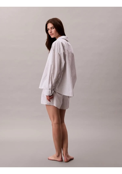 Calvin Klein Cotton Poplın Shırt Beyaz Kadın Pijama Gömleği