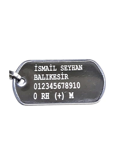 Orjinal Asker Künyesi - Lazer Kazıma - Army Dog Tag Gümüş
