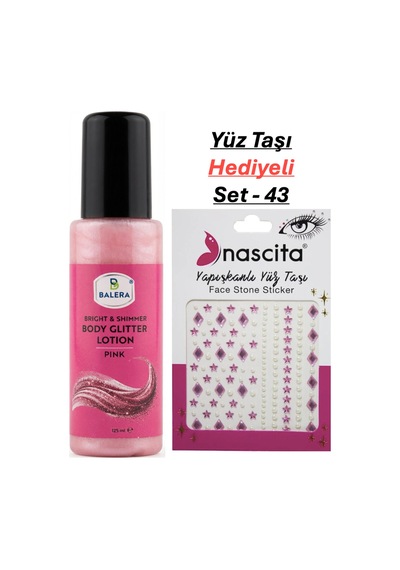 Vücut Losyonu Pembe Simli 125 Ml & Yüz Taşı Hediyeli-43
