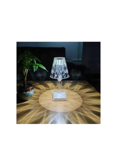 Özel Seri Salon Lambası Oda Işığı Ofis Aydınlatma Lw-4 Akrilik Kristal Led Şarjlı Masa Üstü Lamba Çok Renkli