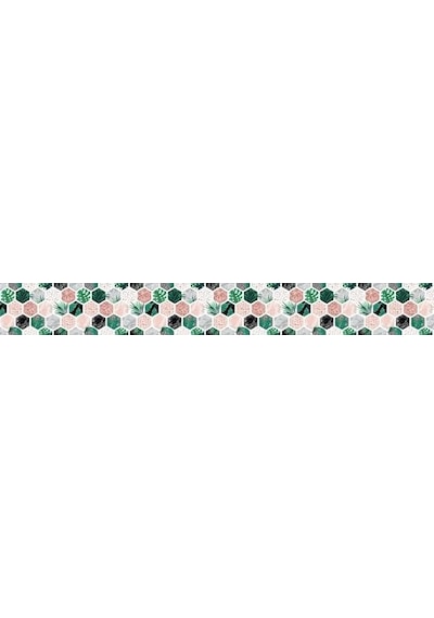 Tezgah Arası Folyo Kaplama Folyosu Altıgen Çiçek 60x200 Cm Diğer