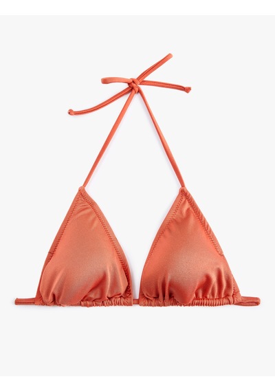 Koton Boyundan Bağlamalı Üçgen Bikini Üstü Kahverengi 6sak10014mm Kahve