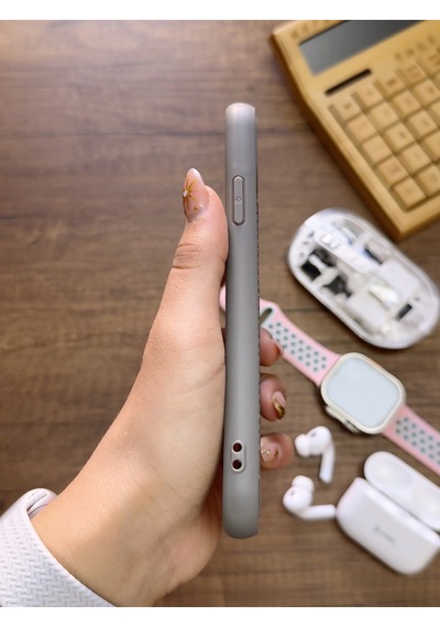 Apple iPhone 11 Pro Uyumlu Premium Deri Dokulu Darbelere Karşı Dayanıklı Nazal Silikon Kılıf Gri