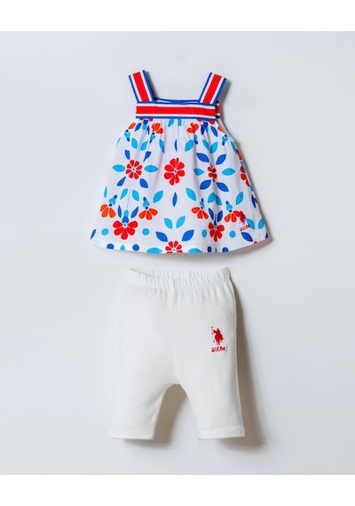 U.S. Polo Assn. U.s. Polo Assn Kız Bebek2 Li Taytlı Takım Mavi- Beyaz-2451 Mavi