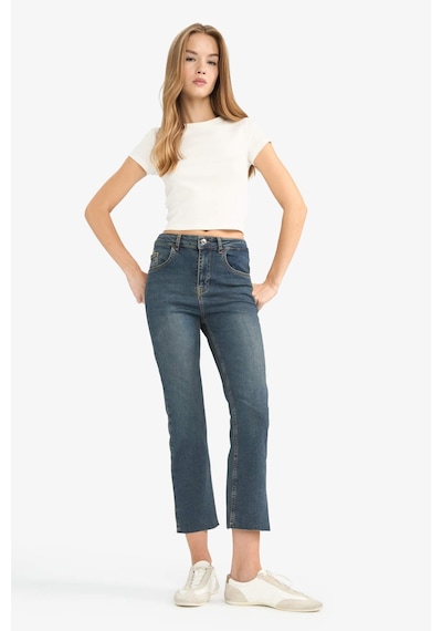 Defacto Crop Flare Fit Düşük Bel Bilek Boy Jean Yıkamalı Pantolon G2217ax25wnnm34 Mavi