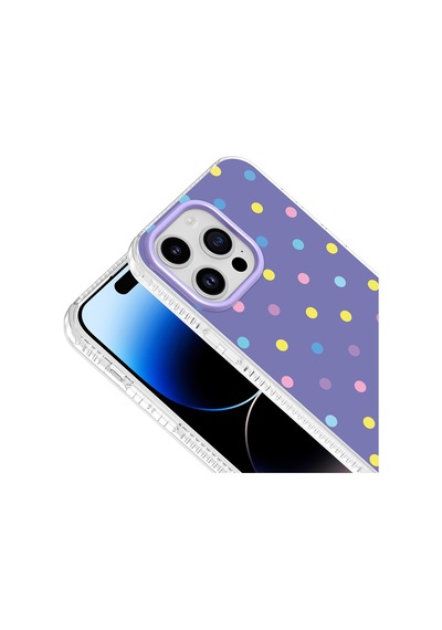 Maks Technology Apple iPhone Uyumlu 14 Pro Max Kılıf Airbag Tasarımlı Mkst Potik Sert Pc Kapak - Lila