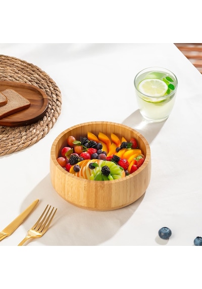 Porsima 2074 Orta Boy Doğal Bambu Salata Kasesi 18cm Diğer