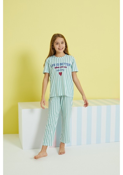 Siyah İnci Örme Pijama Takım 24107096 Çok Renkli