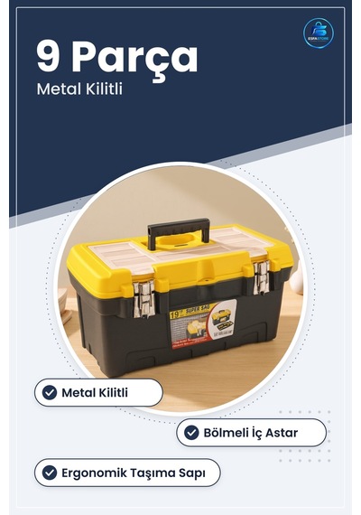 Takım Çantası 'luk Metal Kilitli 9 Parça Ev Atölye Hırdavat Avada