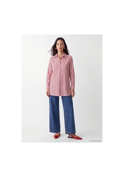 LC Waikiki Alıta Cıty Farkıyla Bordo Çizgili Poplin Kadın Gömlek Tunik Bordo - 931681444 Bordo LC Waikiki Alıta Cıty Farkıyla Bordo Çizgili Poplin Kadın Gömlek Tunik Bordo - 931681444 Bordo