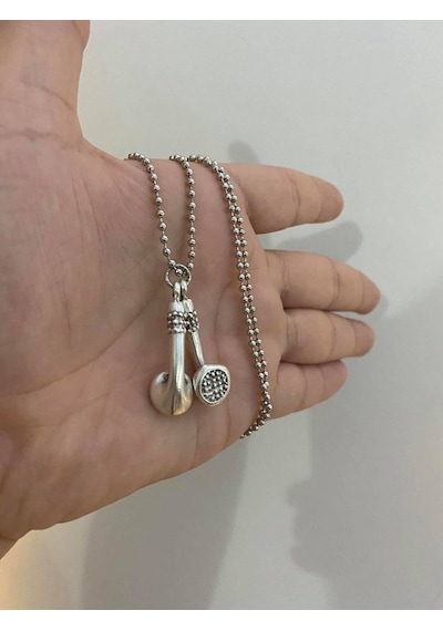 Kulaklık Dj Hediyelik Kolye Siyah