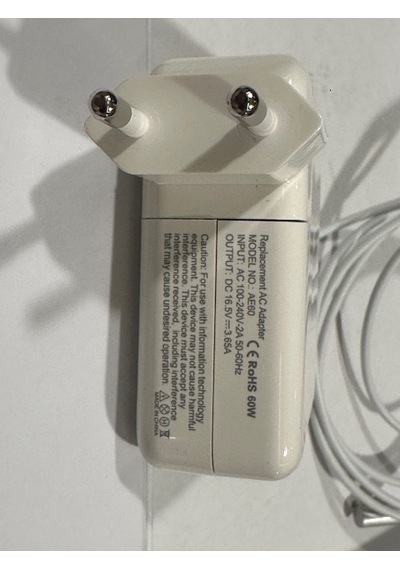 Apple Uyumlu MacBook L Uçlu 16.5 Volt 3.65 Amper Magsafe1 Adaptör 60 Watt Magsafe1 Adaptör