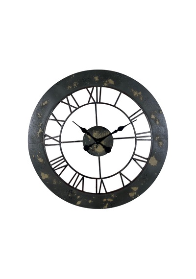 Eskitme Rustic Elegance 68 Cm Duvar Saati Siyah