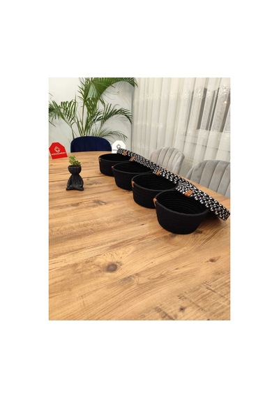 Jüt,hasır,4 Lü Kapaklı Sepet, Özel Tasarım, Çok Amaçlı Düzenleyici Organizer,sepet 25x23x21x18 Krem Hasır Krem Hasır