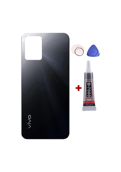 Vivo Y33s Siyah Arka Kapak Batarya Kapağı Pil Kapağı Yapışkan Ve Sökme Aparatıyla Beraber Full Set Siyah