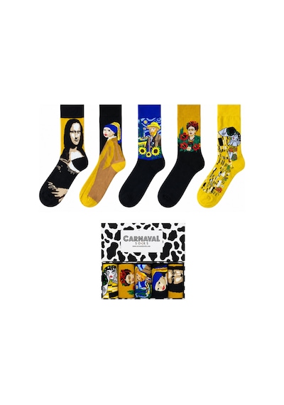 Carnaval Socks Ünlü Tablolar Desenli 5'li Kutulu Çorap Seti Sanat Serisi 2000386