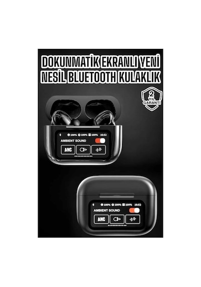 Bluetooth Kulaklık Kablosuz Ekranlı Anc/enc Destekli Dokunmatik