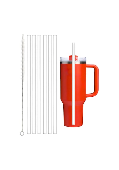 Yenigeldi Stanley Quencher 30/40 Oz Uyumlu Yedek Pipet Seti, 6 Adet Pipet Ve 1 Temizleme Fırçası, Bpa İçermez