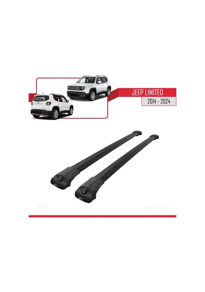 Jeep Limited 2014 Ve Sonrası İle Uyumlu Ace-1 Ara Atkı Tavan Barı Siyah