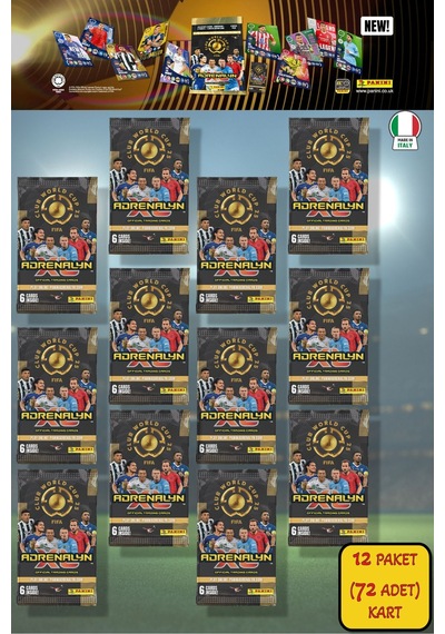 Panini Club World Cup 25 Futbolcu Kartları - 12 Li Paket 72 Kart