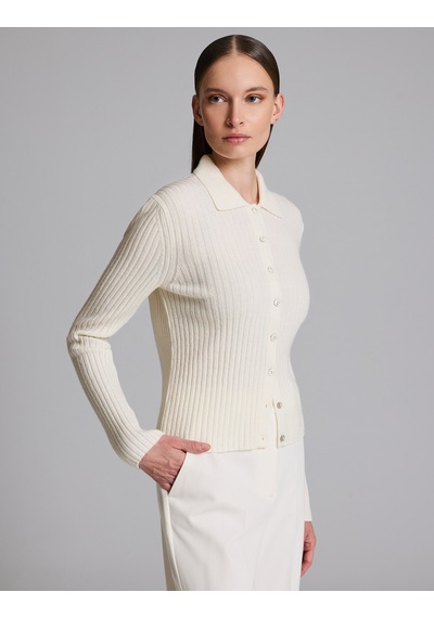 Pierre Cardin Ekru Slim Fit Triko Hırka 50331399-vr019