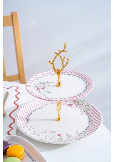 Acar Hca9089 Laila Desenli Katlı Seramik Kurabiyelik 27 Cm Çok Renkli