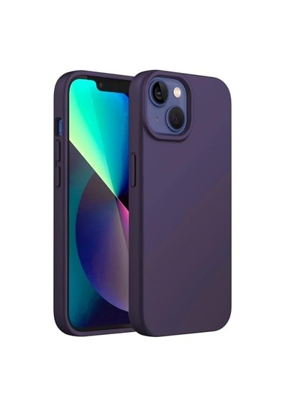 Merwish Apple İphone 15 Plus Uyumlu Özel İpeksi Dokunuş Hissi Veren İçi Yumuşak Kadife Lansman Silikon Kılıf Kapak Derin Mor 50 x 22