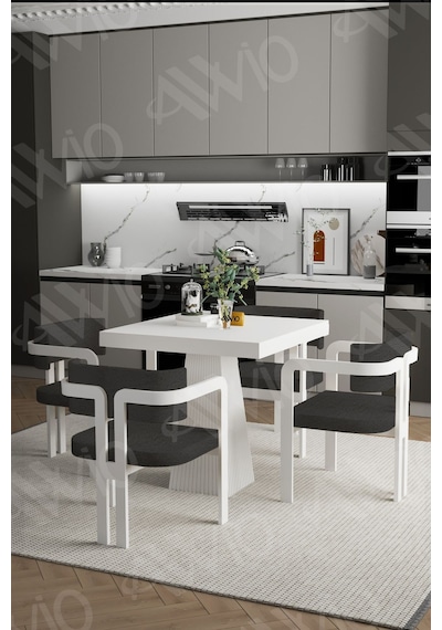 Avvio Dora Lake Mdf Ayak Tokyo Demonte Sandalye 80x80 Yemek Masası Mutfak Masası 4 Kişilik Beyaz Avvio Dora Lake Mdf Ayak Tokyo Demonte Sandalye 80x80 Yemek Masası Mutfak Masası 4 Kişilik Beyaz