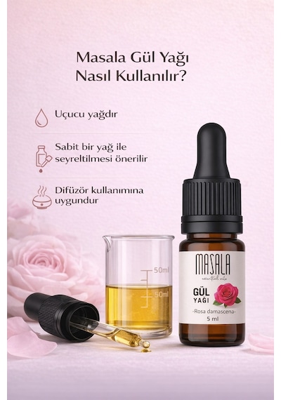 Masala Gül Yağı 5 Ml Rosa Damascena Doğal Uçucu Yağ Diğer