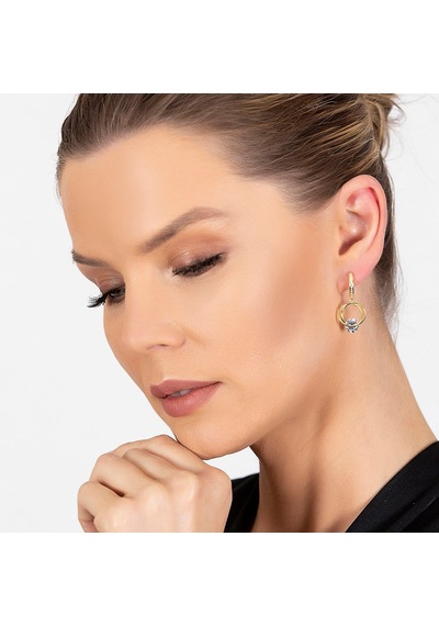 Gümüşhediyeal Starlight Diamond Tektaşlı Kalp Tasarım Gold Renk 925 Ayar Gümüş
